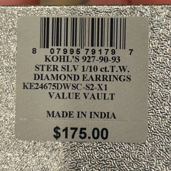 NWT Sterling Silver Diamond Stud Earrings - 1/10 ct T.W. - Picture 4 of 4